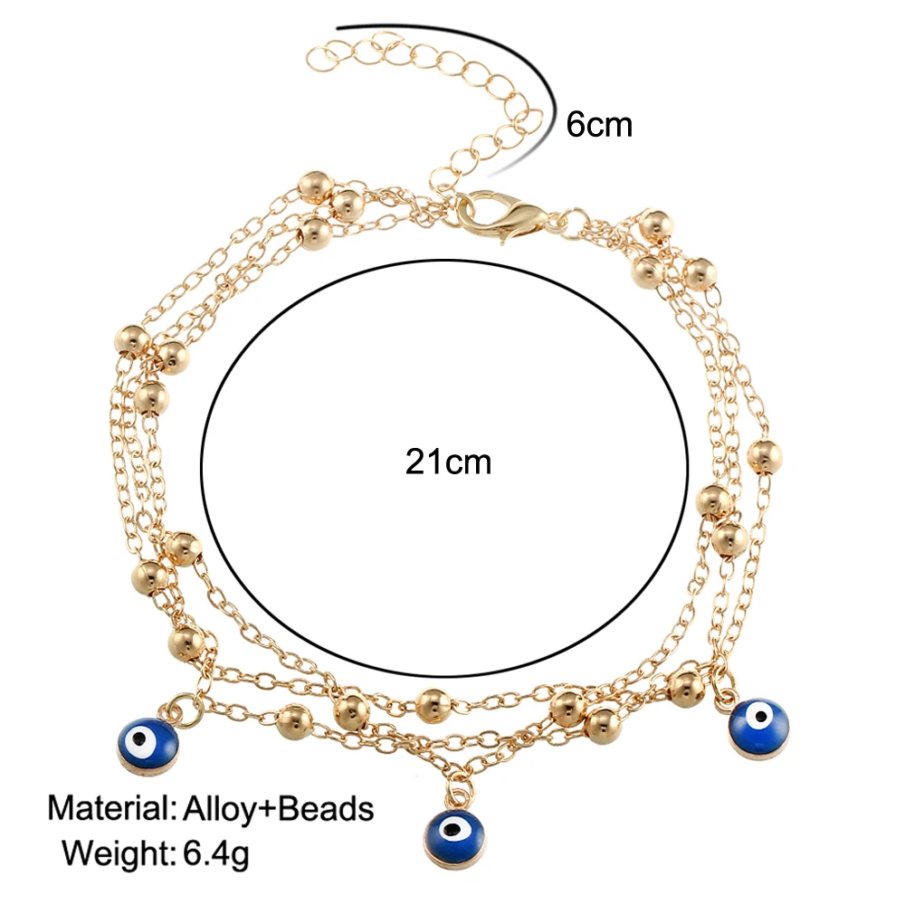 

17KM 2 Style Turkish Eyes Beads Anklets For Women 2017 Sandals Pulseras Tobilleras Mujer Pendant Anklet Bracelet Foot Jewelry