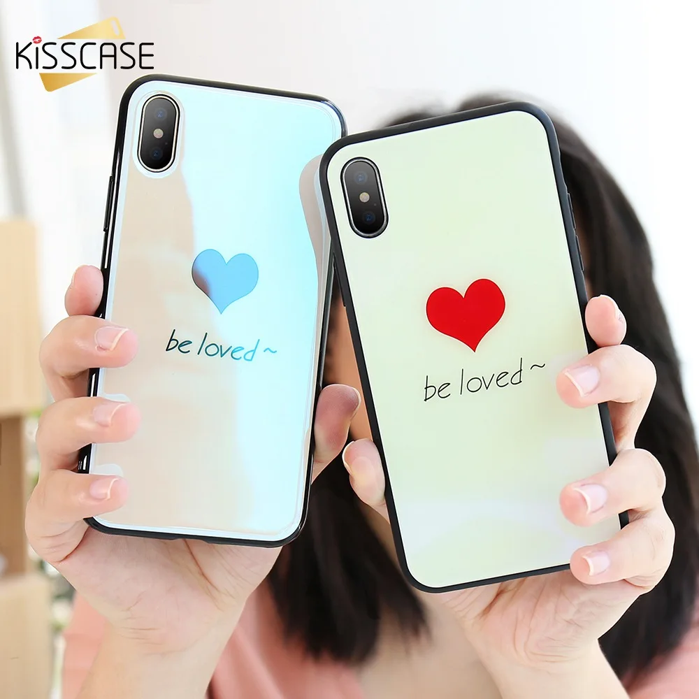 KISSCASE закаленное стекло чехол для iPhone 8 Plus Симпатичные противоударный Гибридный