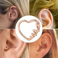 body punk daith tragus nose piercing cartilage earring wholesale heart waves left closure surgical stainless steel barbell