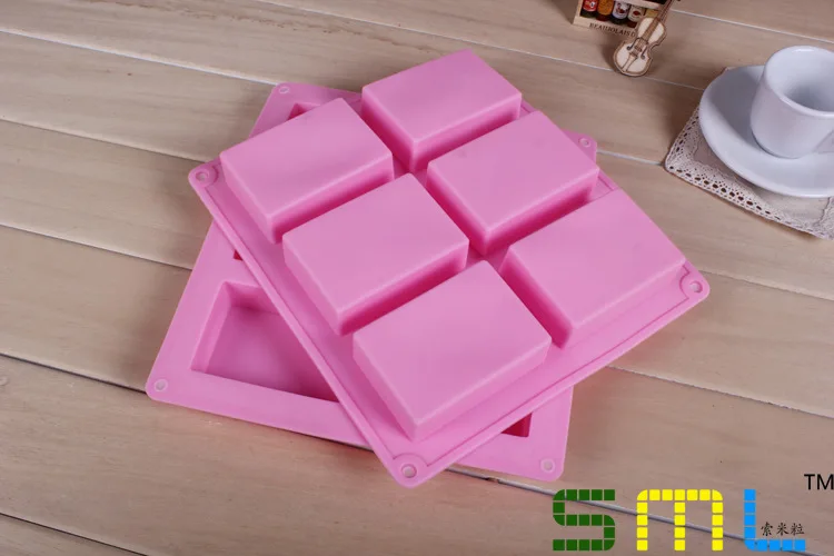

wholesale 6 lattice rectangular pastry molds 100ml silicone cake bakeware mold soap moulds