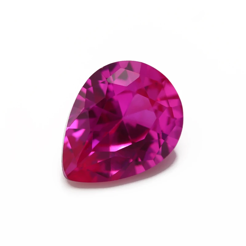 

Size 3x5~10x12mm Pear Cut 3# Pink Color Stone Synthetic Corundum Gems stone For jewelry