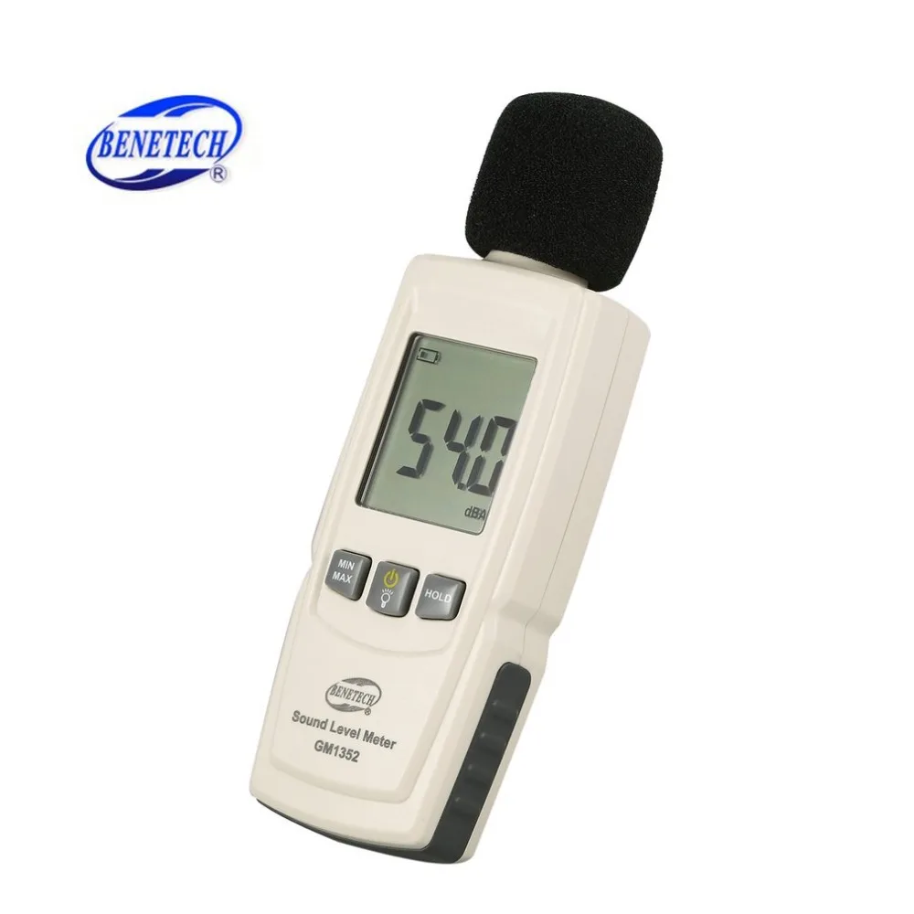 BENETECH GM1352 30-130dB цифровой измеритель уровня звука Шум громкости мониторинга Тесты