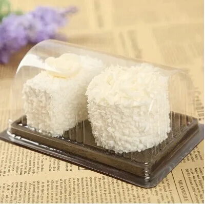 

100 Clear Rectangle Plastic Cake Container / Cupcake Box Cookie Favor Case Wedding Shower B029