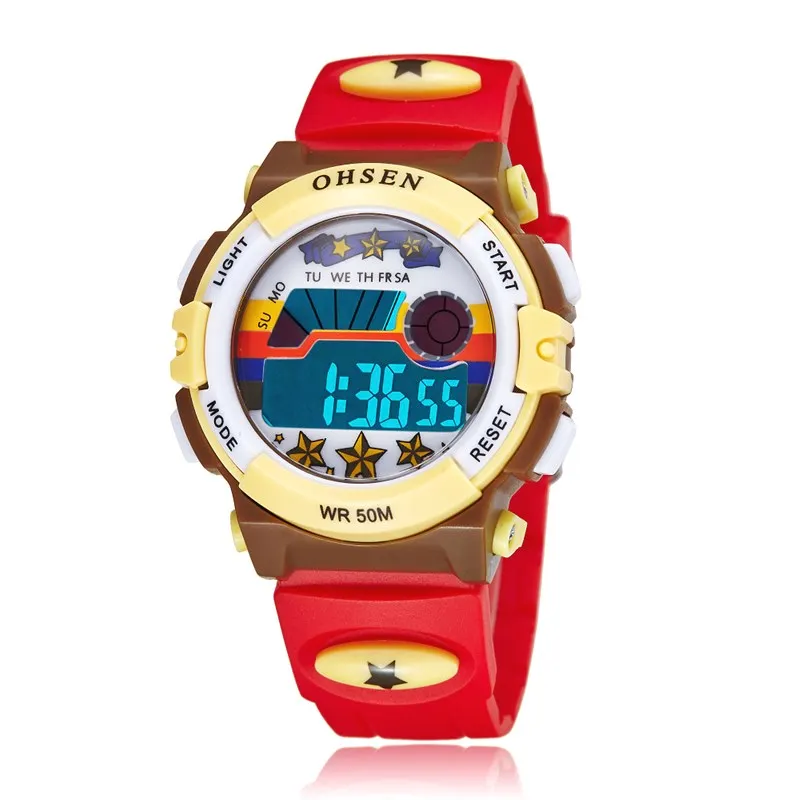 Хит продаж 2020 OHSEN цифровой бренд quartz детские наручные часы girls 50M