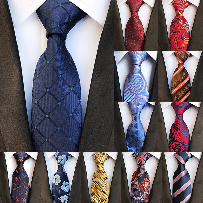 Новые мужские классические галстуки с узором пейсли, цветочные полосатые галстуки в клетку, жаккардовые галстуки для свадебной вечеринки