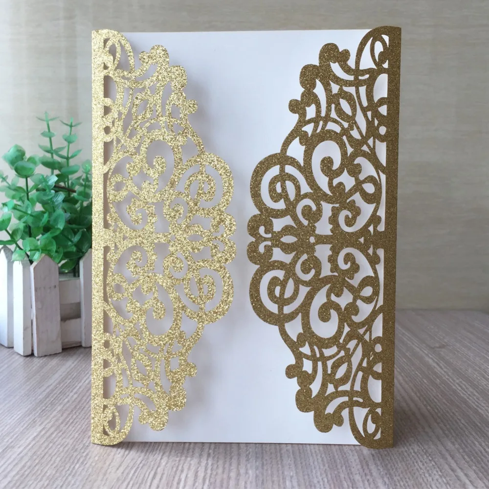 

20pcs Laser Cut Silk Ribbon Invitations Card Wedding&Engagement Invitations Banquet Supplies