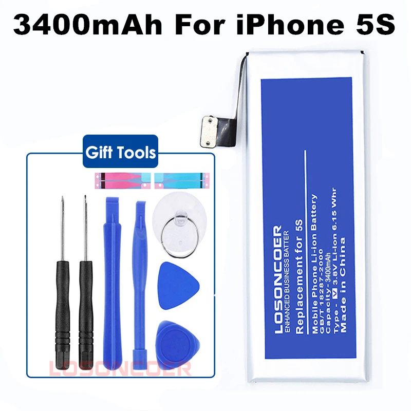 2019 0 цикл 3400 4500 мАч для iphone 5S 5C 6 S батарея Plus телефона + подарочный набор