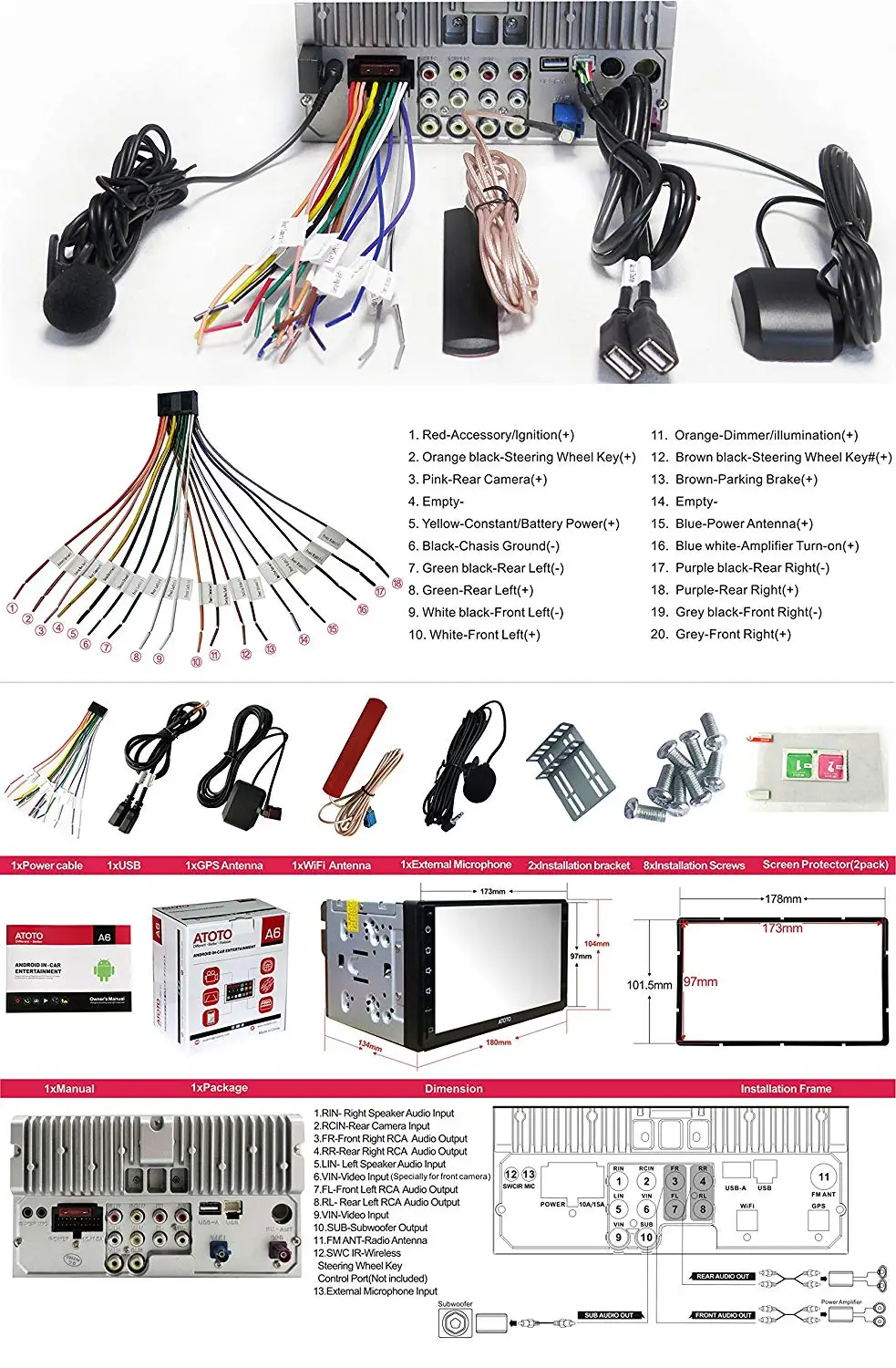 ATOTO A6 Doubel Din Android авто радио gps Navi плеер/2* Bluetooth/A6Y2721P 2G+ 32G/2A Быстрая зарядка/Indash мультимедиа/WiFi