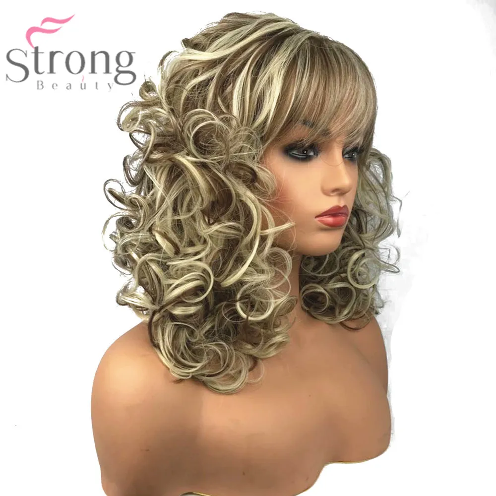 StrongBeauty Женские синтетические парики длинные вьющиеся волосы бежевые светлые