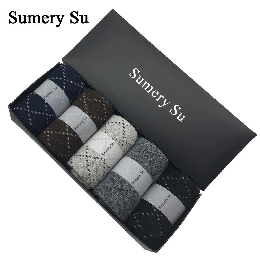 5 Pairs/Lot Wool Socks Men Winter Cashmere Breathable Casual Socks Male Mens Sweet Gift Hot Sale