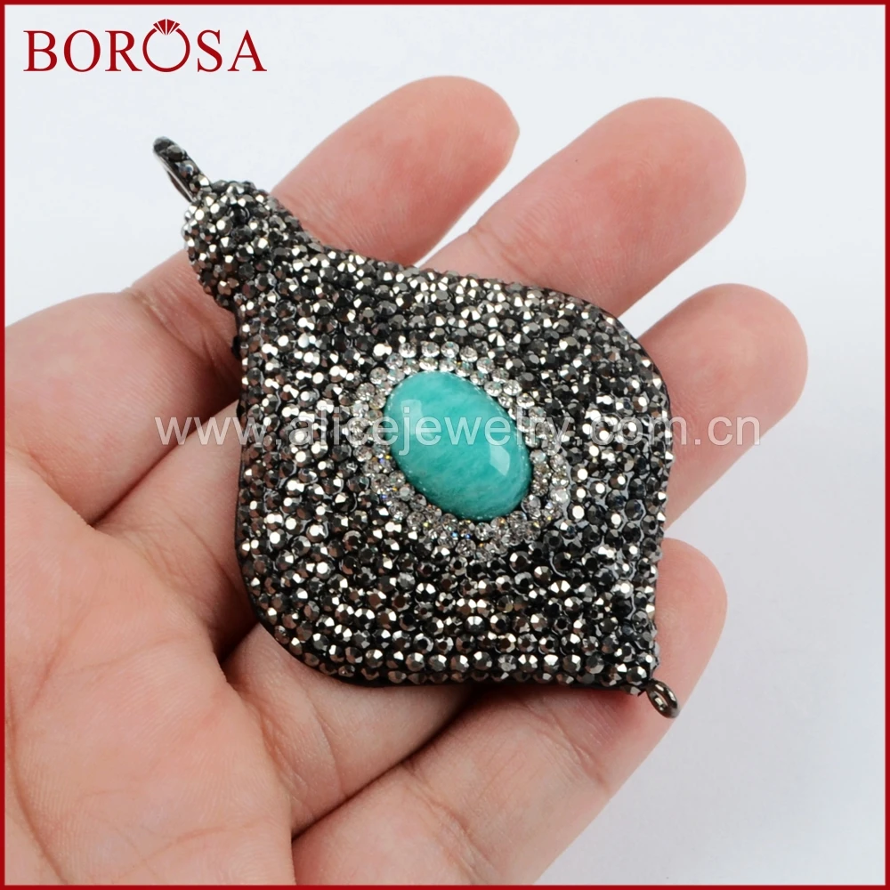 BOROSA 5 шт. ручная закрепка паве CZ горный хрусталь Druzy Agates змеиная задняя подвеска