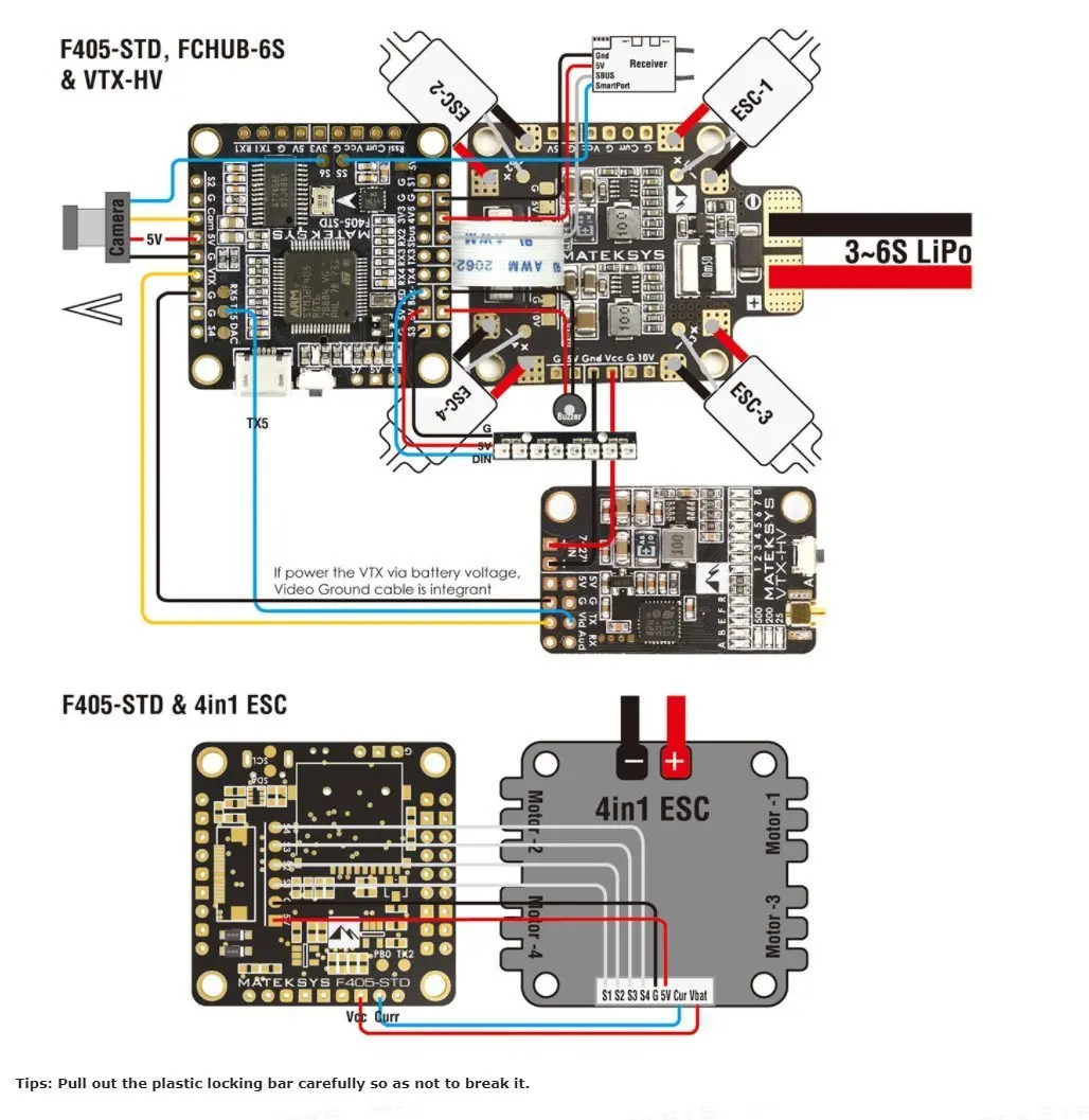 Matek Systems F405-STD BetaFlight STM32F405RGT6 Контроллер полета встроенный Инвертер OSD для SBUS Вход для FPV Racing Quad Drone