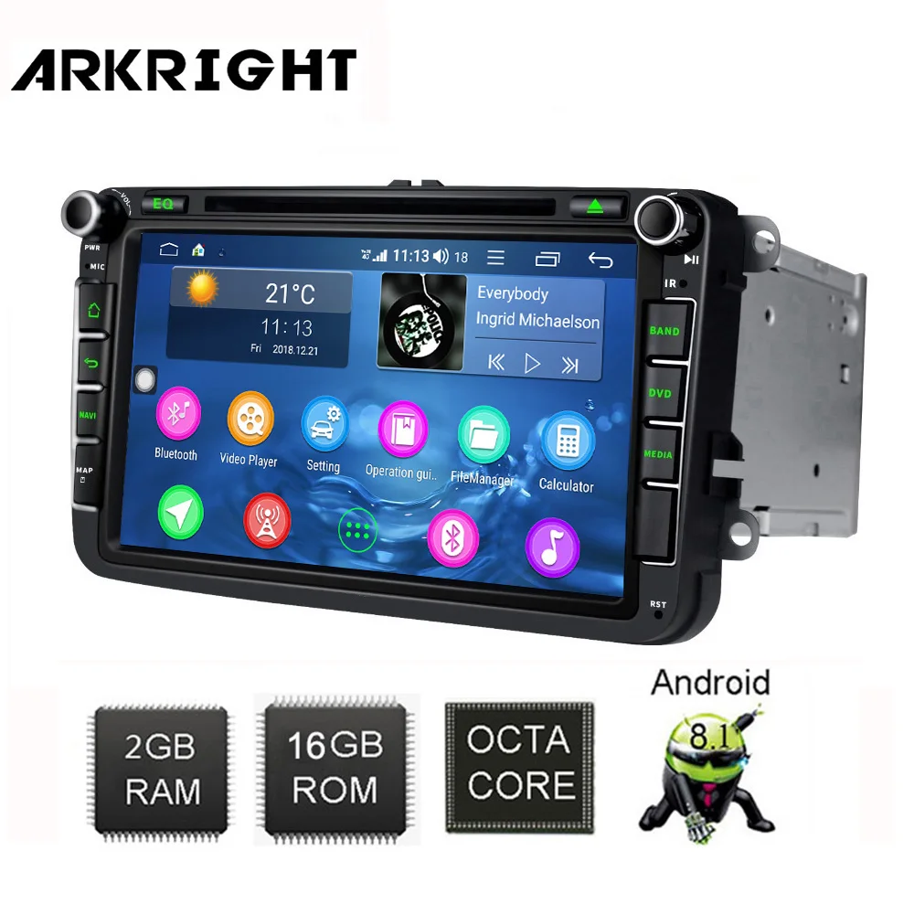 Автомобильный мультимедийный плеер DSP ARKRIGHT автомагнитола 8 дюймов 2 Din + 16 ГБ Android с