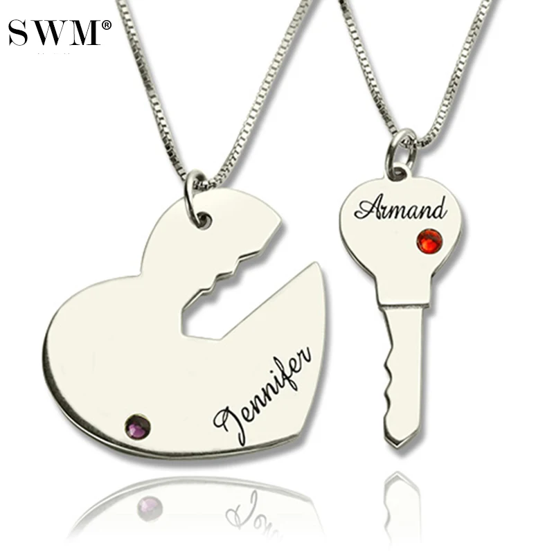 Парные подвески ожерелье с надписью Key to And Heart ожерелья кристаллами и камнями