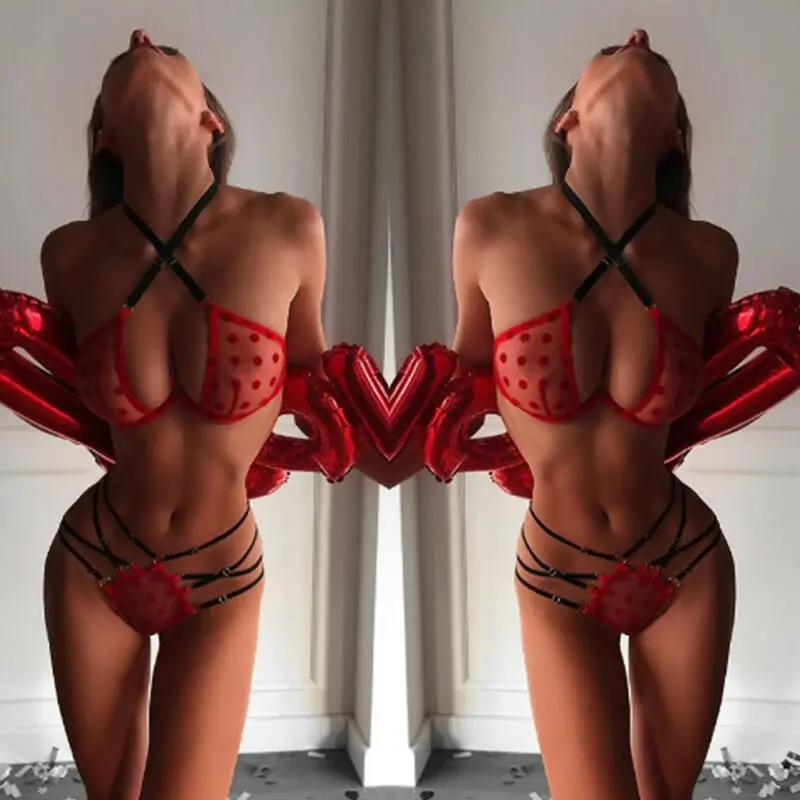 Женское сексуальное нижнее белье кружевной комплект с открытым бюстгальтером