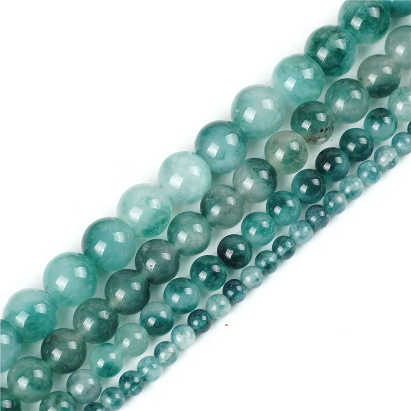 Natural Jade Stone Round Loose Beads Plant Agate For Muslim Rosary Accessories 4/6/8/10mm Phytolite Charms Jewelry Making | Украшения и