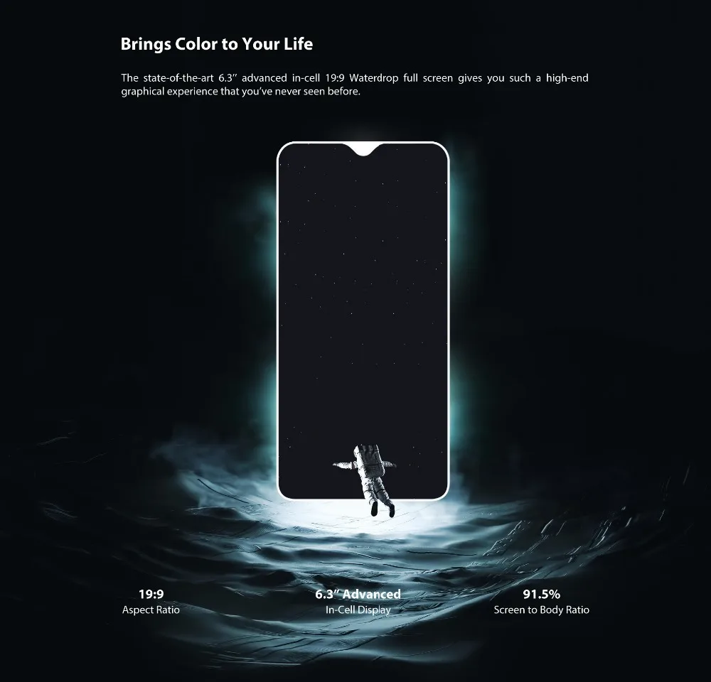 UMIDIGI One Max Global Vertion 4 Гб 128 ГБ 6," полноэкранный смартфон с функцией распознавания лица 4150 мАч NFC и беспроводной зарядкой