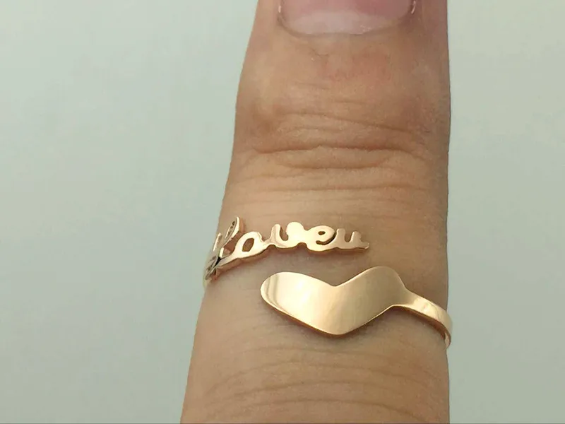 Женское кольцо из нержавеющей стали с надписью Love|open ring|fashion rings womenring women |