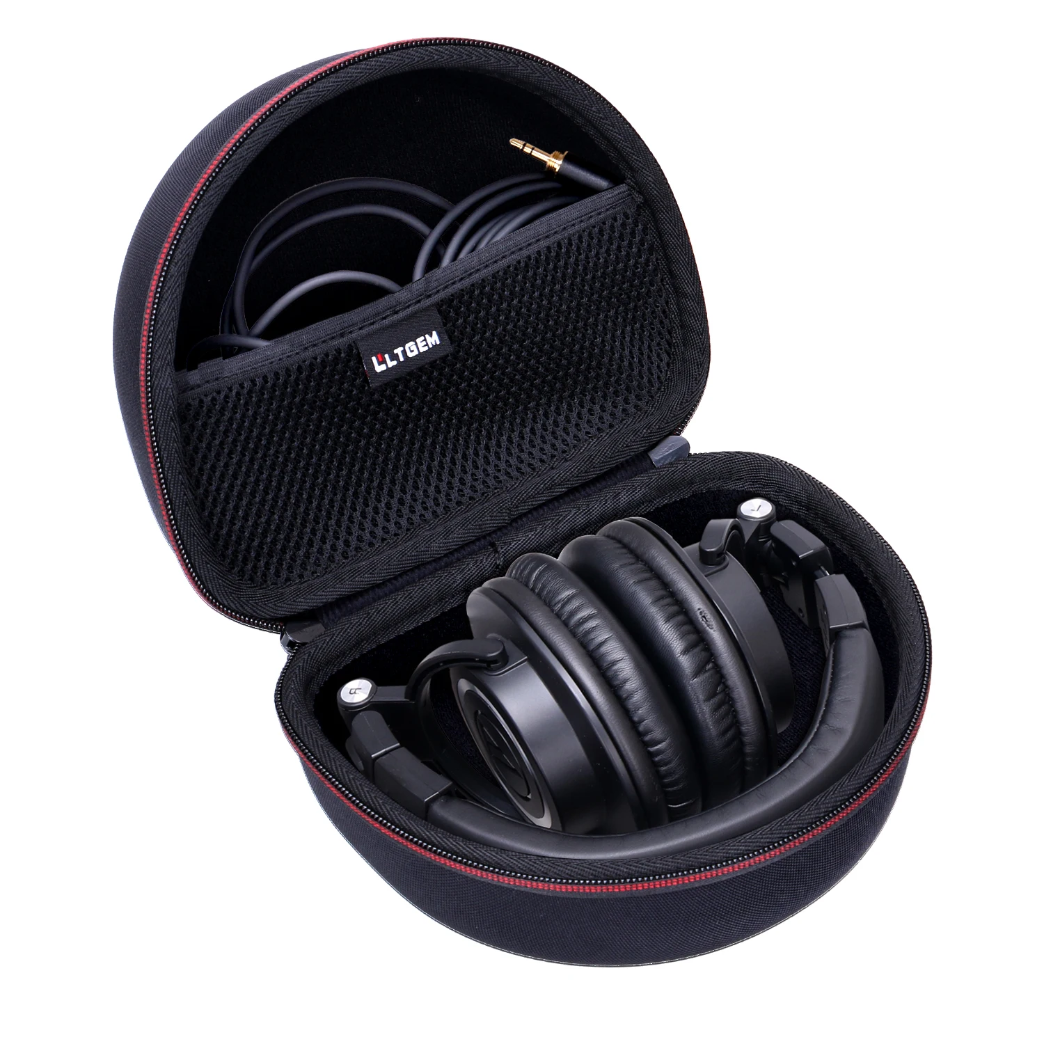 LTGEM EVA Black Hard Carrying Case for Audio-Technica ATH-M50x/M50/M70X/M40x/M30x/M50xMG Professional Studio Monitor Headphones