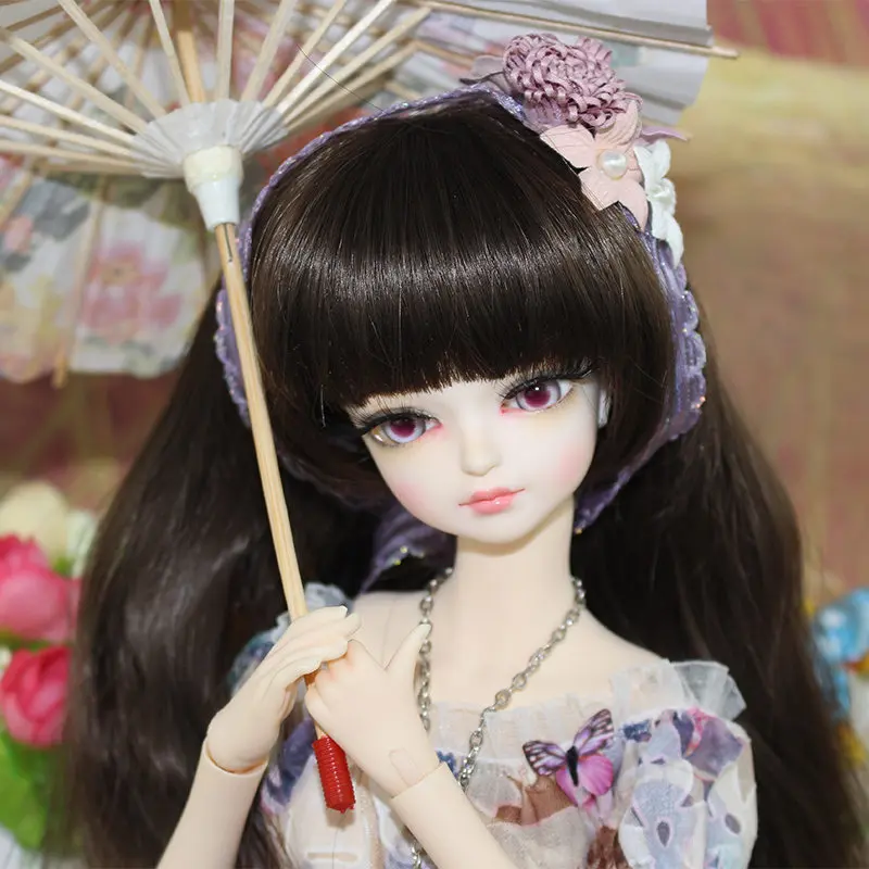 Горячая 1/4 BJD кукла с гибкими суставами белая кожа цветочной юбкой длинные волосы