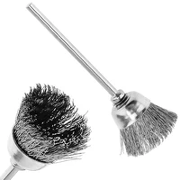 8mm stainless steel wire brush with bowl shape head and 2 35mm shank tools accessories for metal cleaning of drill tools