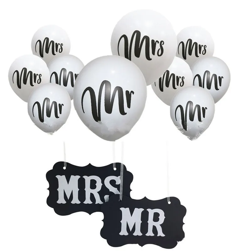

10 Pcs Mr&Mrs Latex Balloon Love Engagement Hen Wedding Decor Celebration Party Supplies