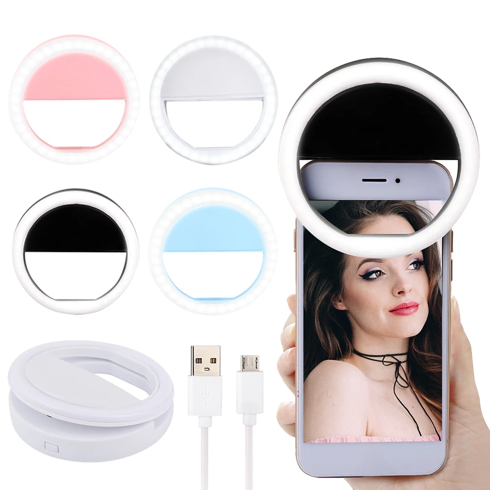 Новое поступление USB зарядка селфи портативная вспышка Led камера телефон фотография кольцо светильник для улучшения фотографии для iPhone смартфон