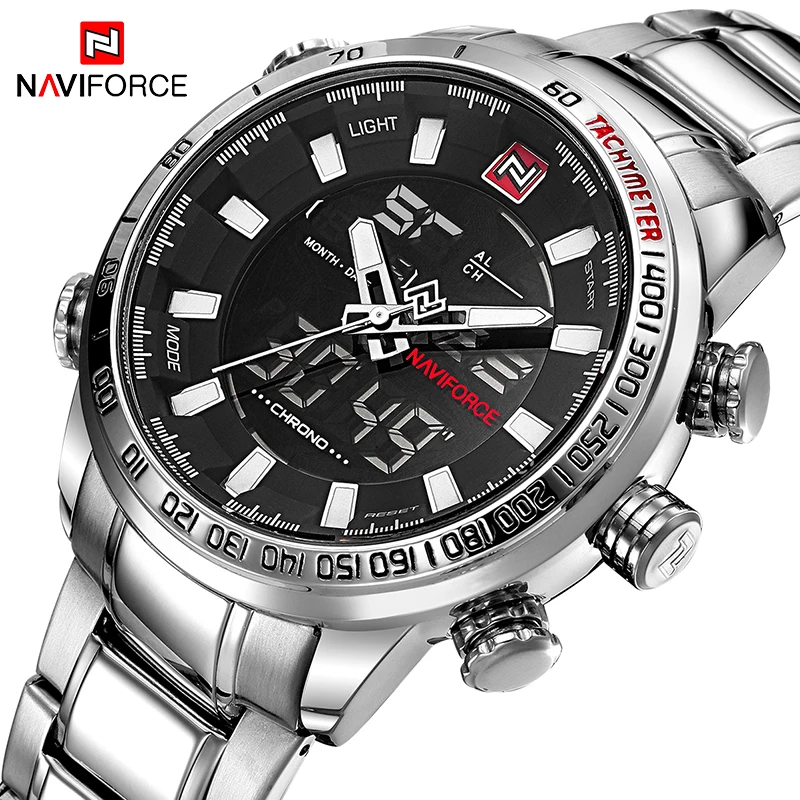 

NAVIFORCE Luxury Brand Men's Sports Quartz Watches Military 3ATM Waterproof Wristwatch Luminous Digital Clock Relogio Masculino