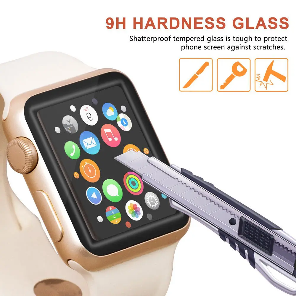 3D изогнутая модная поверхность 9H закаленное стекло пленка для apple watch 42 мм 38 44 40