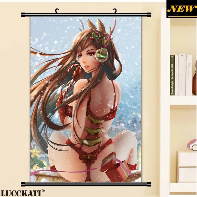 40X60 см D. Va Mercy Widowmaker Tracer соски без бюстгальтера голый лоли cameltoe мультфильм аниме Настенная картина прокрутка холст живопись плакат - Цвет: T