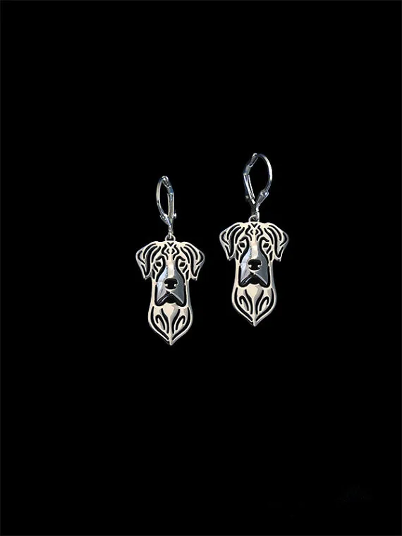 Новые модные милые серьги с натуральным ушам Грейт Дане позолоченные собаками |