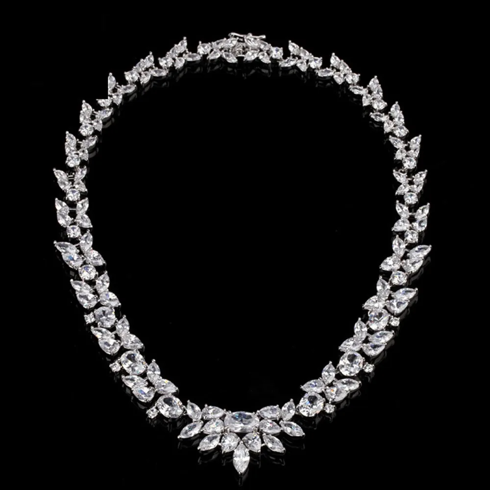LUOTEEMI Luxury Sparkling AAA Cubic Zirconia Bridal High Quality Wedding Choker Necklace White Gold-Color For Women Jewelry Gift | Украшения