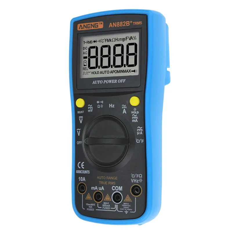Цифровой мультиметр AN882B + True RMS ручной Авто Диапазон AC/DC Универсальный метр