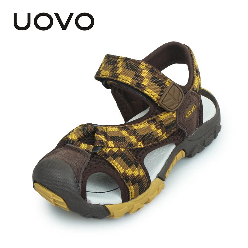 UOVO 2022 брендовые летние пляжные сандалии детские сандалии для мальчиков кожаная Летняя обувь повседневные спортивные сандалии для маленьки... от AliExpress RU&CIS NEW