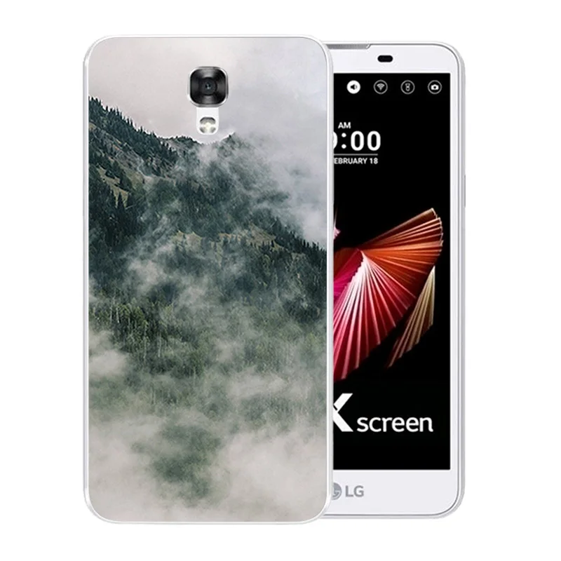 Soft TPU Phone Cases For LG X Screen / View K500N K500DS Landscape Pattern Silicone Back Cover Shell |