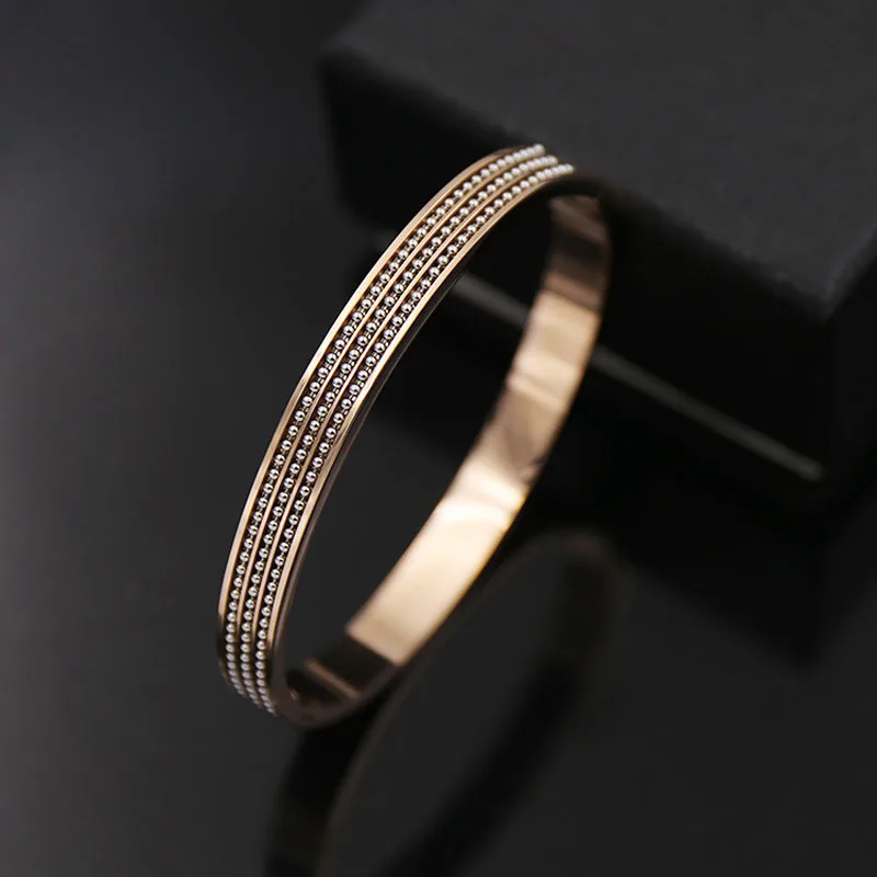 2017 Новая мода 7 мм широкий и три ряда Малый Сталь мяч с открытыми боками