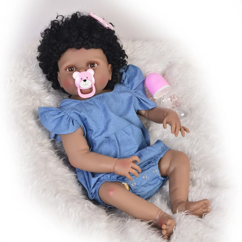 56 см Очаровательная забавная кукла для новорожденных уникальный дизайн черная