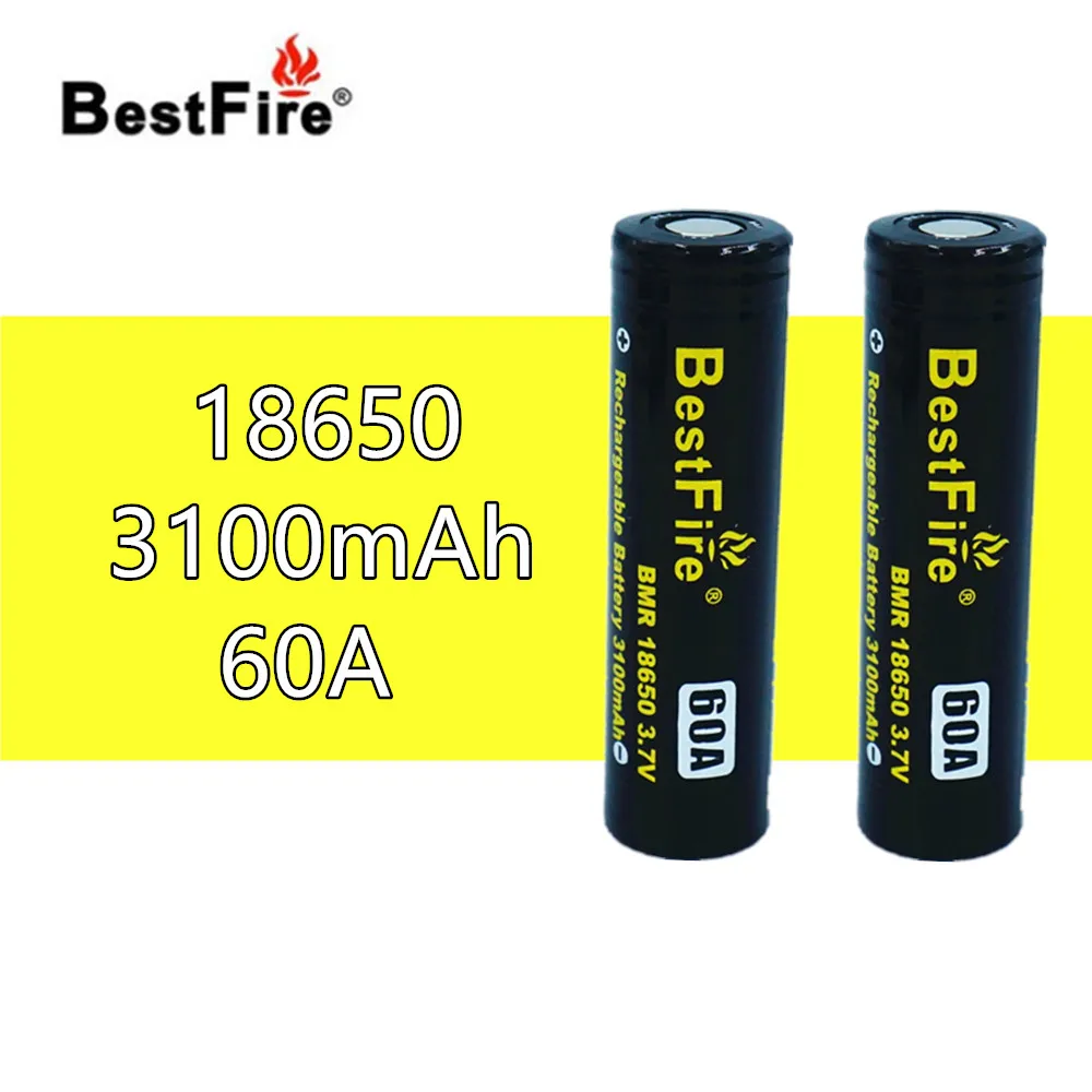 Аккумуляторная батарея Bestfire 18650 2 шт. литий-ионный аккумулятор 3 7 в 3100 мАч 60 А для