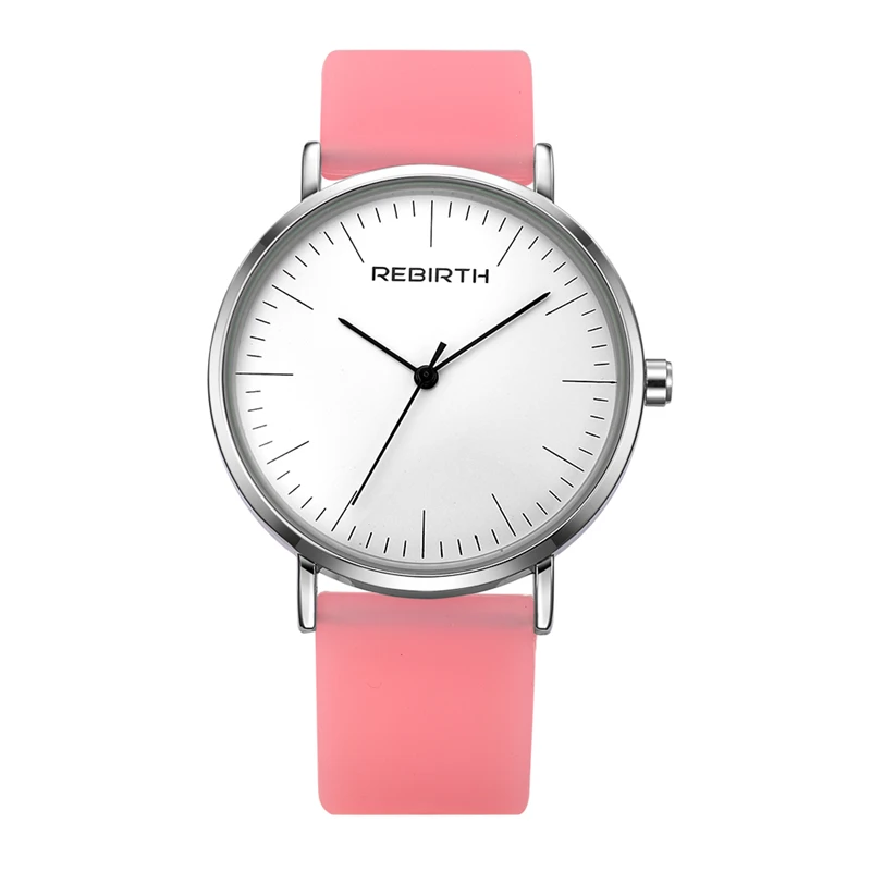 Montre Femme женские наручные часы Стильный силиконовый ремешок REBIRTH платье Дамская