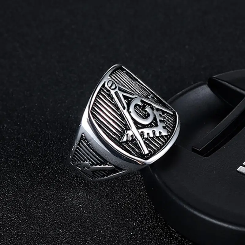 ZFVB 316L нержавеющая сталь Freemason Signet кольцо для мужчин s Серебряный цвет масонские