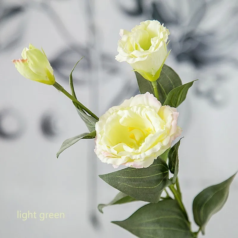 light green Моделирование 3 головки шар Цветок китайский колокольчик Свадебные поддельные цветы из шелка украшения дома - Цвет: light green