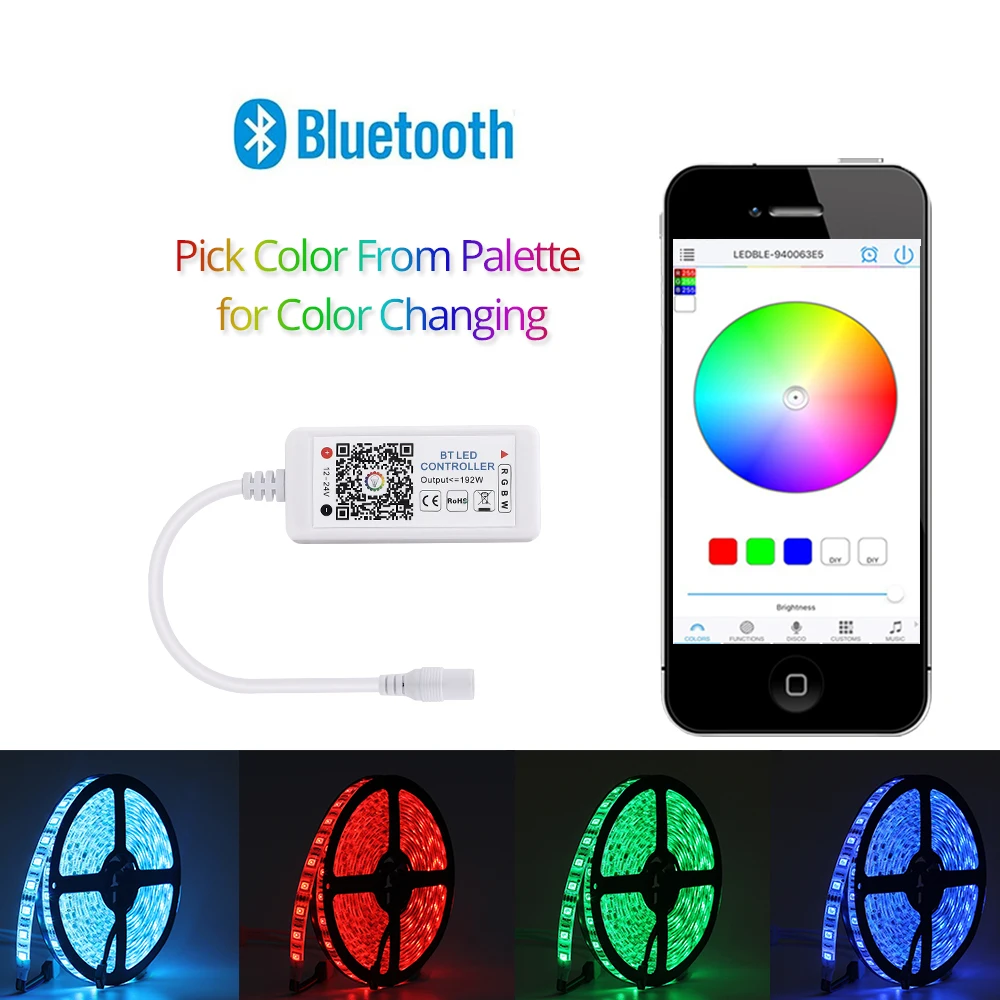 5 M SMD5050 60 Светодиодный s/m Водонепроницаемый RGB RGBW rgbww Светодиодные ленты света Гибкая Диодная лента Wi-Fi/Bluetooth контроллер DC12V адаптер в комплекте