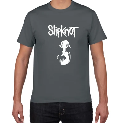 W343 deep grey Новая волна американского тяжелого металла Slipknot Футболка мужская металлическая лента хлопок футболка хип хоп Уличная крутая мужская одежда - Цвет: W343 deep grey