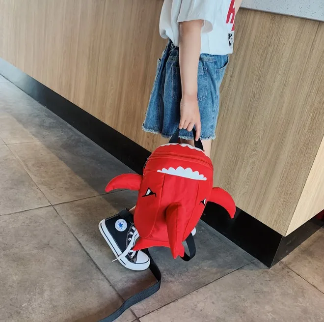 Новый детский рюкзак с милым мультяшным принтом маленькая Акула детские