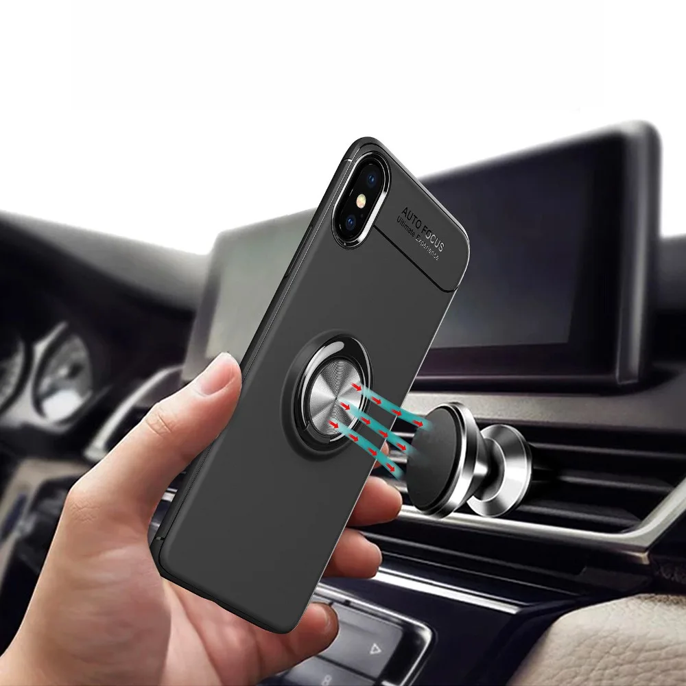Магнитный автомобильный держатель чехол для Xiaomi Mix 2s 6X A2 Lite 8 Redmi Note 5 Pro S2 с кольцом