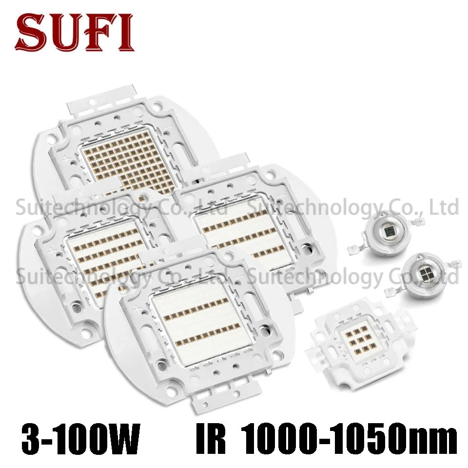 

High Power LED Infrared 1000-1050nm Light Beads 3W 5W 10W 20W 30W 50W 100W LED Emitter LED Bulb Lamp Lightings