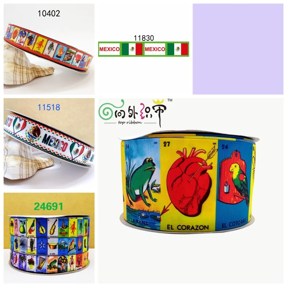 Бесплатная доставка 50 ярдов Мексиканская корсажная лента с принтом 11909|printed grosgrain
