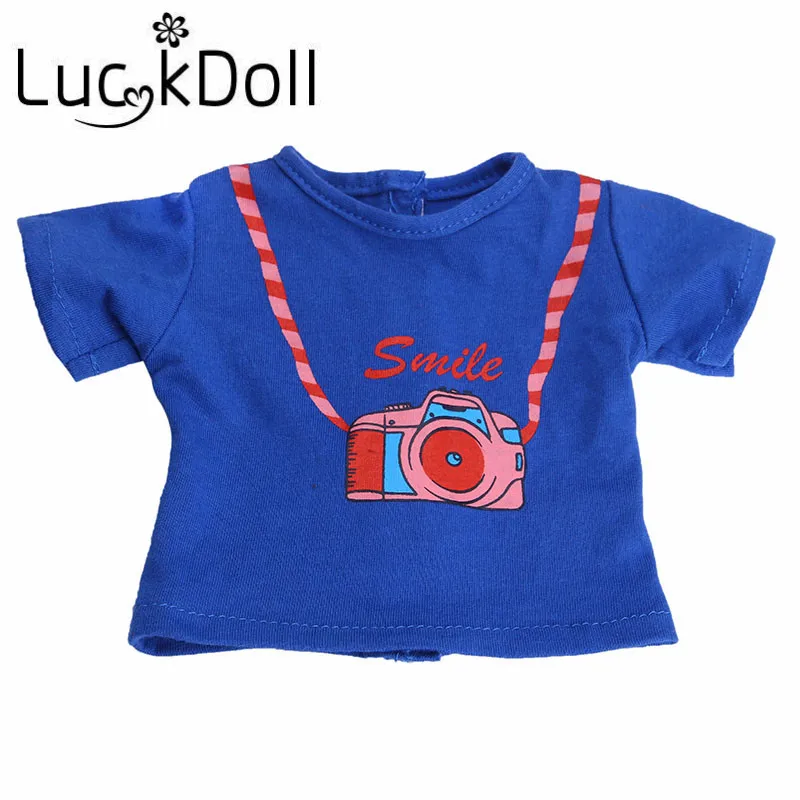 Уличный костюм LUCKDOLL с джинсовой юбкой леггинсами и топом подходит для 18-дюймовой