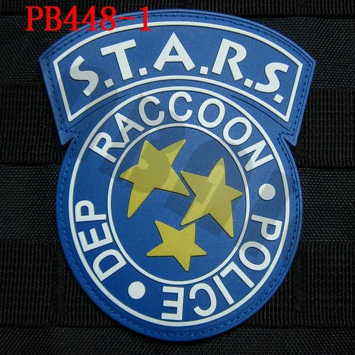 PB448 Blue 3D ПВХ патч Biohazard зонтик корпорация енота полиции DEP S.T.A.R.S Резиновый патч - Цвет: PB448 Blue