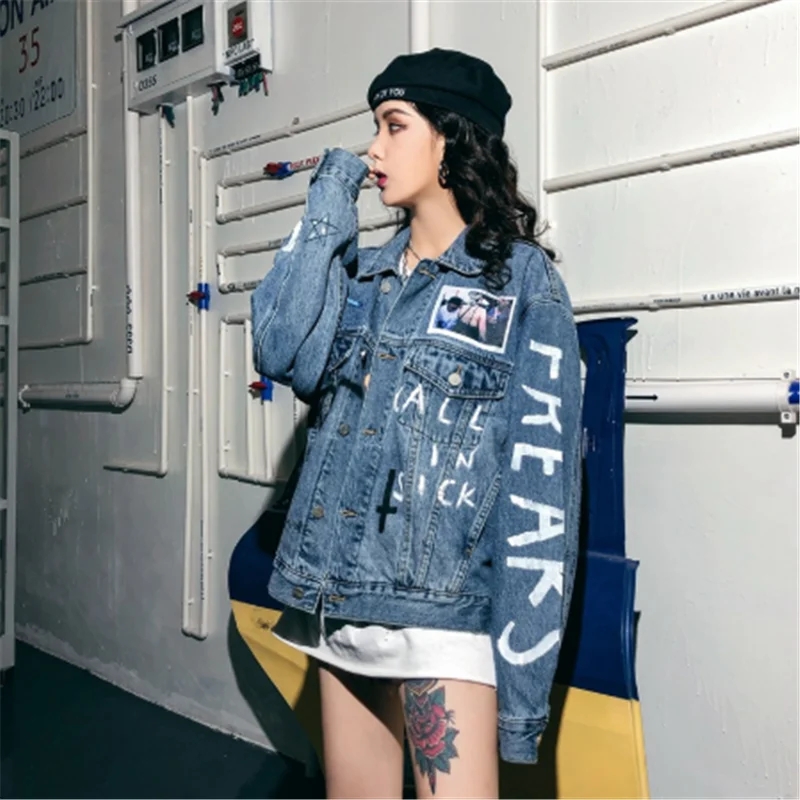 Винтажная синяя Весенняя джинсовая куртка Pactwork женская Свободная Regual модная